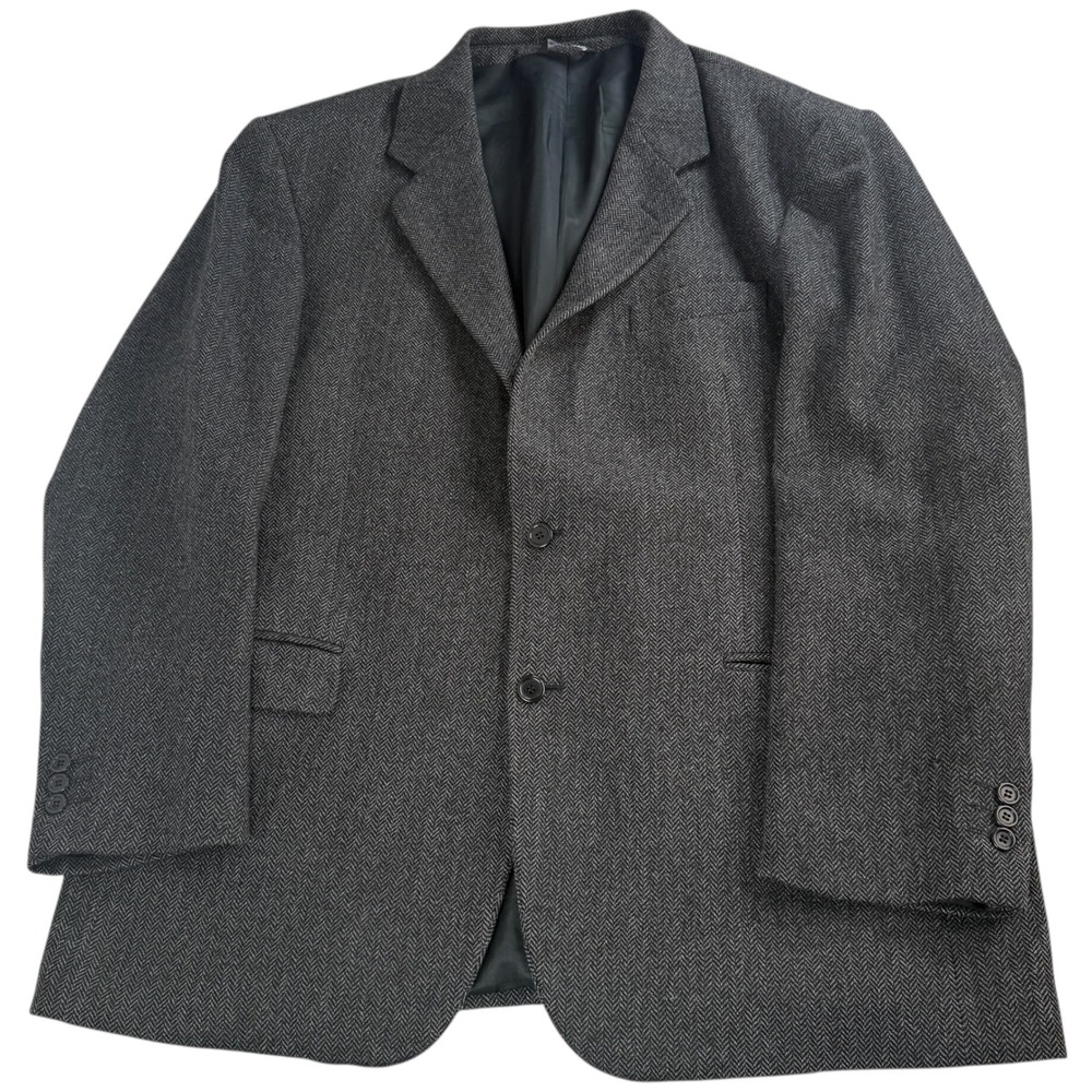 VTG TodaysManTM 44R Messina Blazer‎ Jacket Italian Cashmere Grey Herringbone